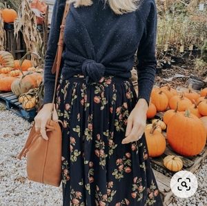 Lily Morgan Black Floral Wrap Maxi Skirt